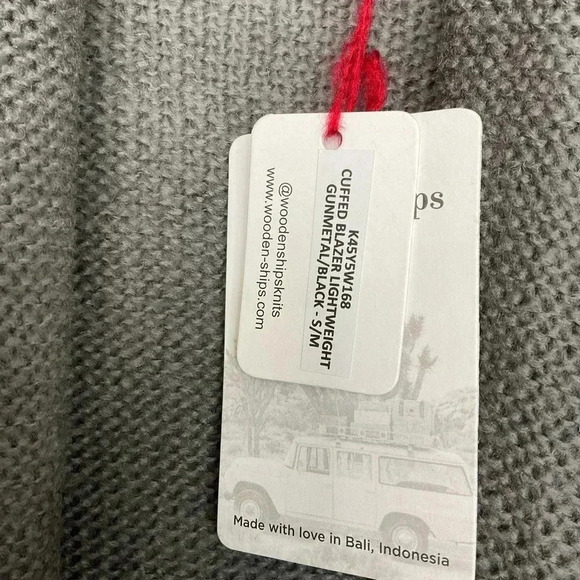 Wooden Ships Cuffed Blazer Cardigan Size S/M - Picture 4 of 6